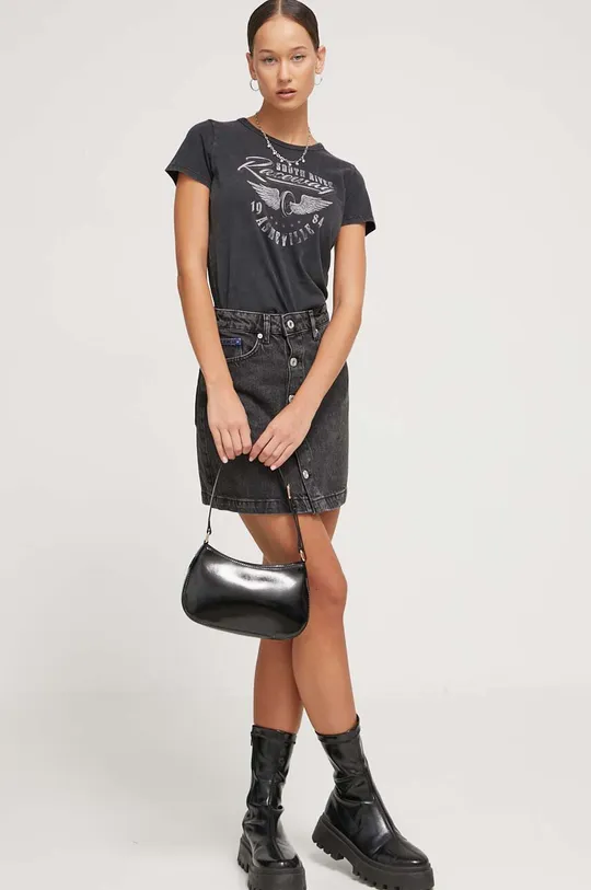 Karl Lagerfeld Jeans farmer szoknya fekete