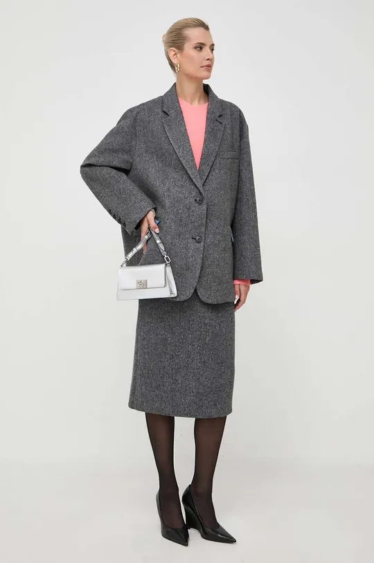 Suknja s primjesom vune MAX&Co. x Anna Dello Russo siva