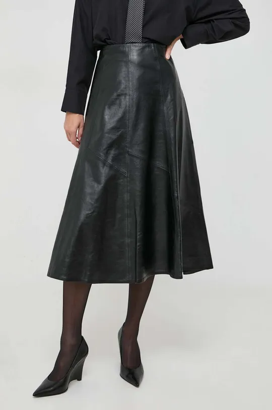 μαύρο Δερμάτινη φούστα Ivy Oak Γυναικεία