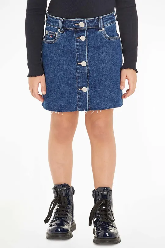 niebieski Tommy Hilfiger spódnica jeansowa dziecięca Dziewczęcy
