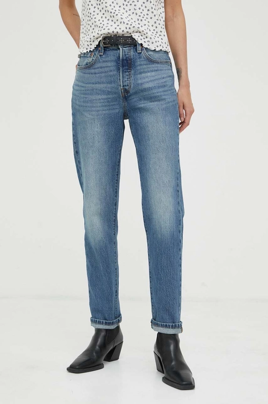 modra Kavbojke Levi's 501 CROP Ženski