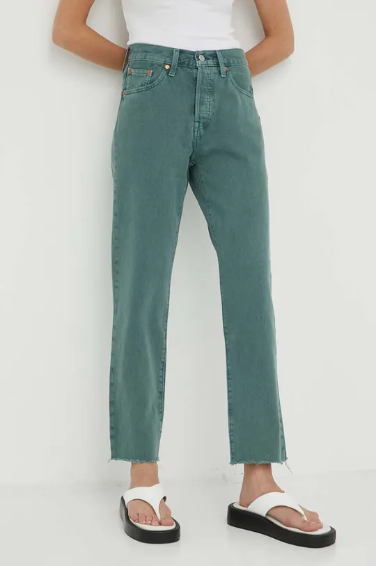 πράσινο Τζιν παντελόνι Levi's 501 CROP Γυναικεία