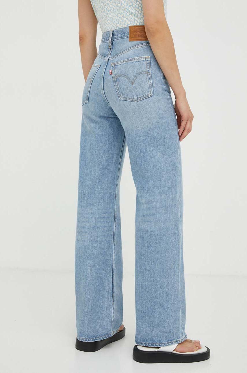Levi's jeansy RIBCAGE WIDE LEG H223 damskie kolor niebieski