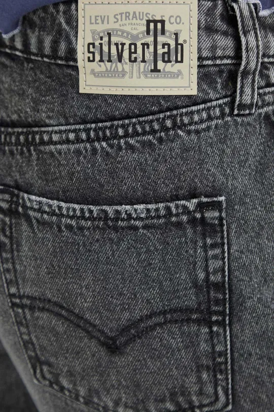 czarny Levi's jeansy SILVERTAB LOW BAGGY CROP