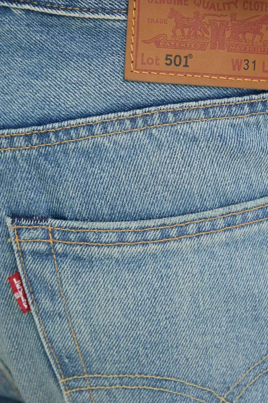 niebieski Levi's jeansy bawełniane 501
