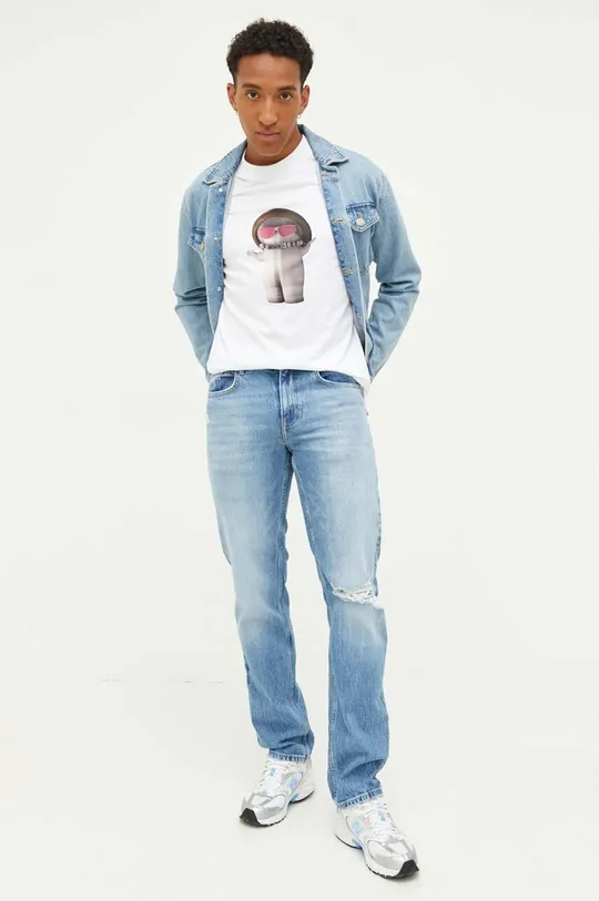 modra Kavbojke Karl Lagerfeld Jeans Moški
