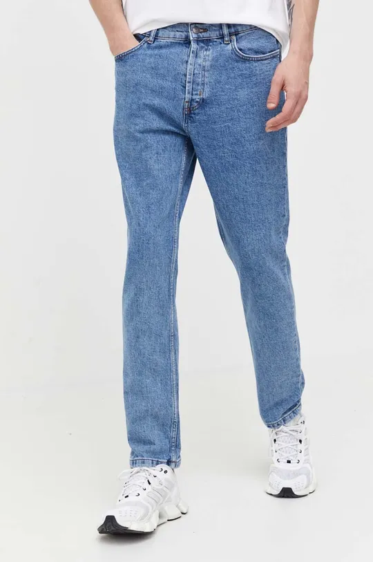 niebieski HUGO jeansy Męski