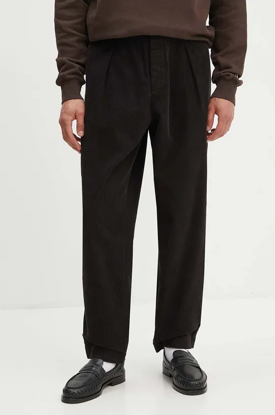 коричневий Вельветові штани Universal Works Pleated Track Pant Чоловічий