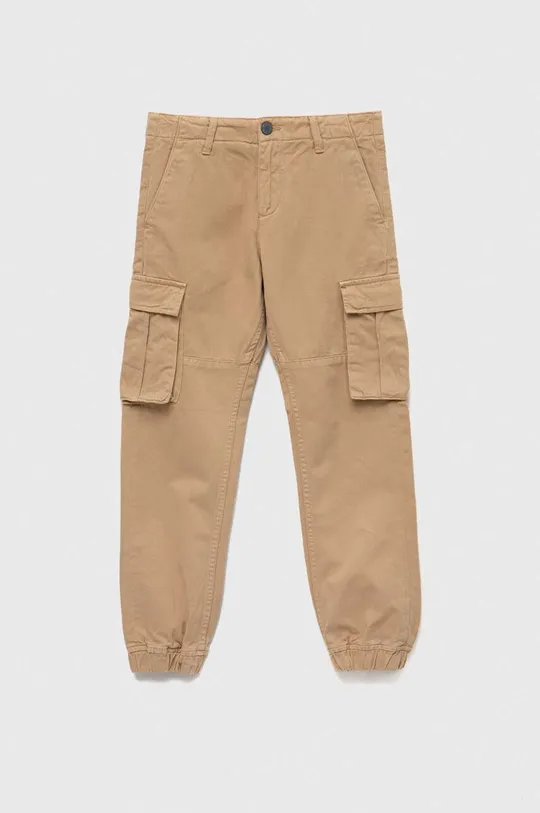 коричневий Дитячі бавовняні штани Guess Для хлопчиків