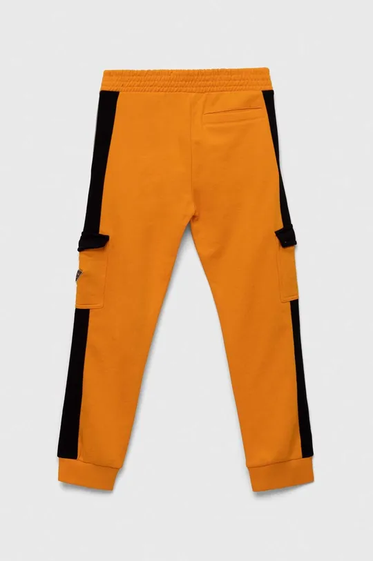 Παιδικό βαμβακερό παντελόνι Guess πορτοκαλί