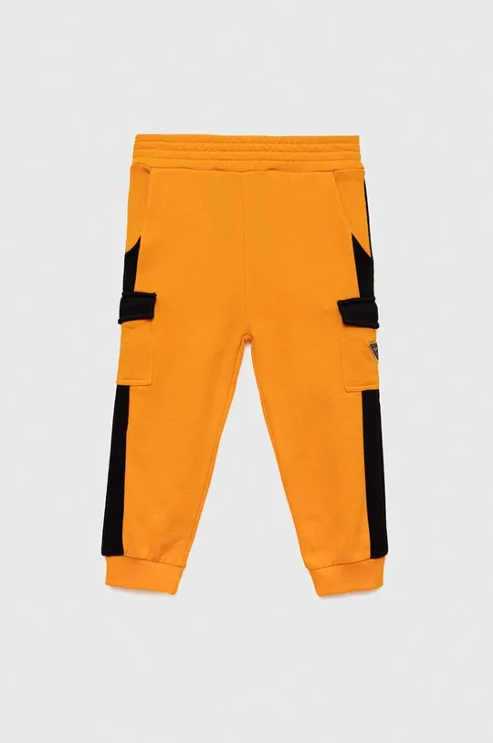 πορτοκαλί Παιδικό βαμβακερό παντελόνι Guess Για αγόρια