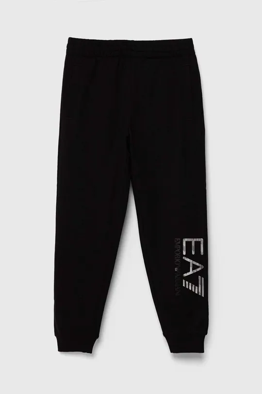 чорний Дитячі бавовняні штани EA7 Emporio Armani Для хлопчиків