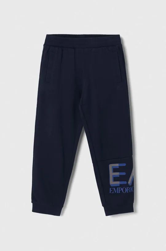 σκούρο μπλε Παιδικό βαμβακερό παντελόνι EA7 Emporio Armani Για αγόρια