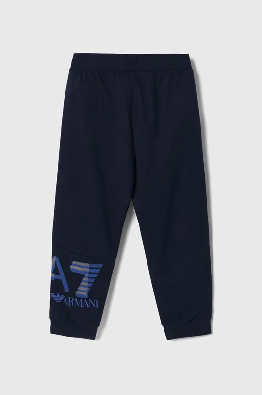 Детские хлопковые штаны EA7 Emporio Armani тёмно-синий