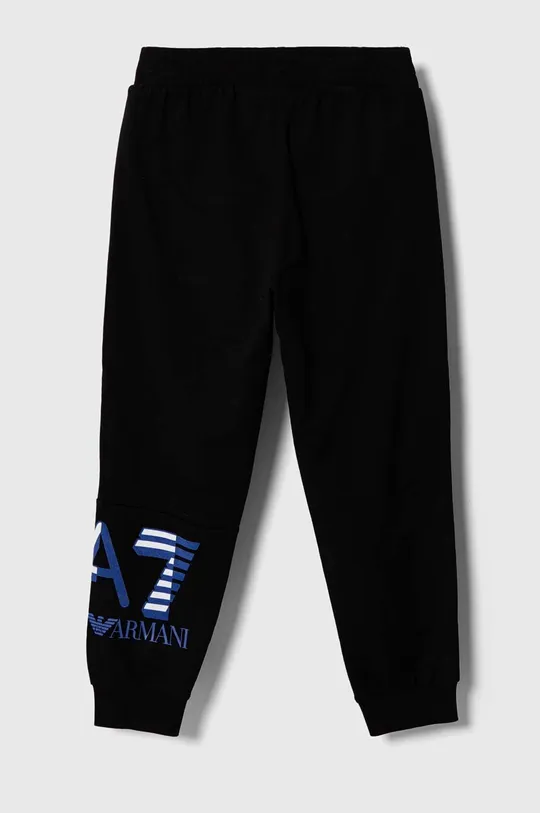 Дитячі бавовняні штани EA7 Emporio Armani чорний