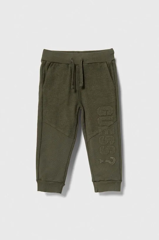 πράσινο Παιδικό βαμβακερό παντελόνι Guess Για αγόρια
