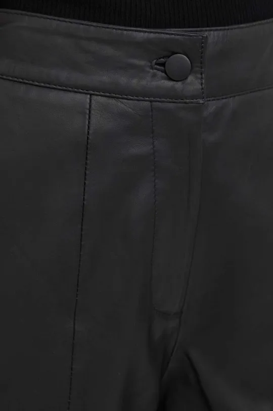 чорний Шкіряні штани Bruuns Bazaar