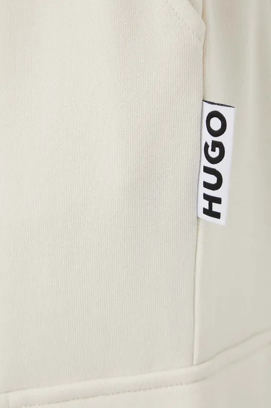 beżowy HUGO spodnie dresowe bawełniane