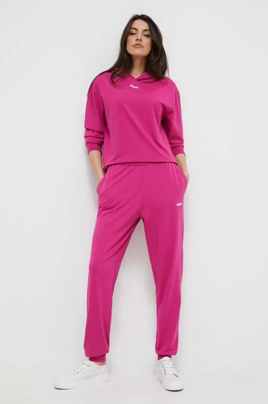 Homewear hlače HUGO roza