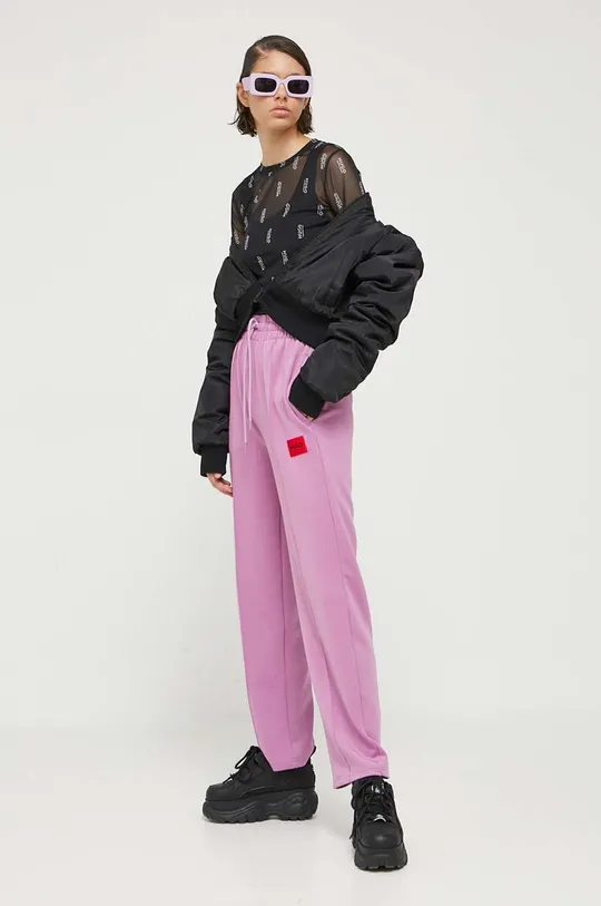 HUGO spodnie dresowe fioletowy