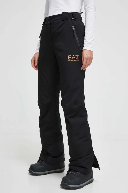 czarny EA7 Emporio Armani spodnie narciarskie Damski