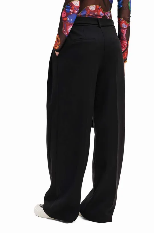 Hlače Desigual 23WWPW24 WOMAN WOVEN LONG TROUSERS crna
