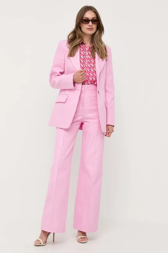 Victoria Beckham spodnie różowy