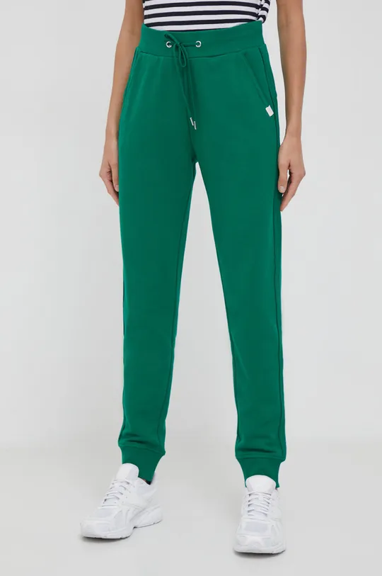 πράσινο Βαμβακερό παντελόνι United Colors of Benetton Γυναικεία