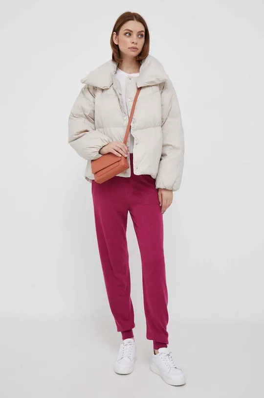 rosa United Colors of Benetton pantaloni con aggiunta di cachemire