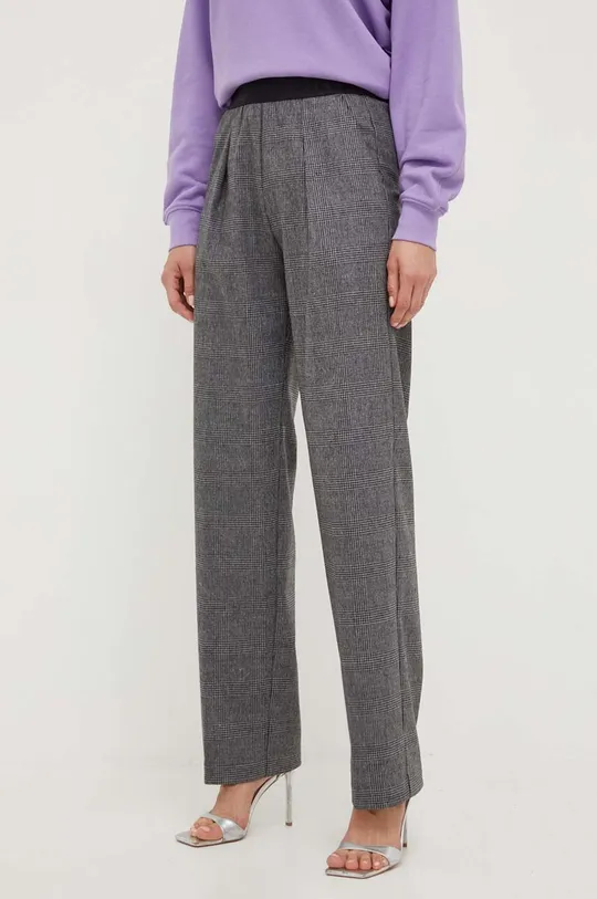 Pinko pantaloni in misto lana grigio