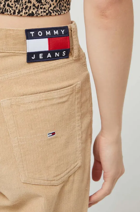 beżowy Tommy Jeans spodnie sztruksowe