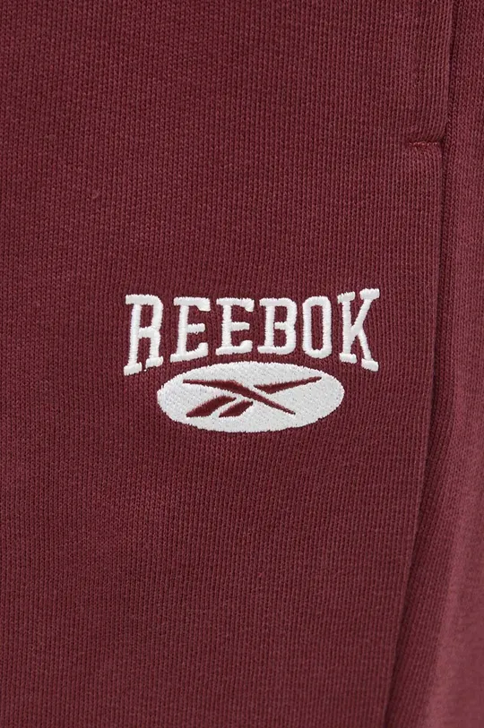 μπορντό Βαμβακερό παντελόνι Reebok Classic