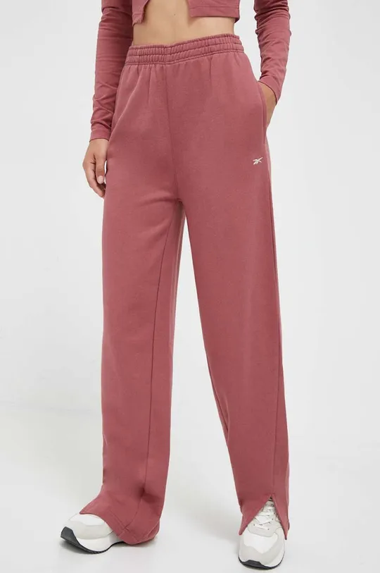 Бавовняні спортивні штани Reebok Classic рожевий