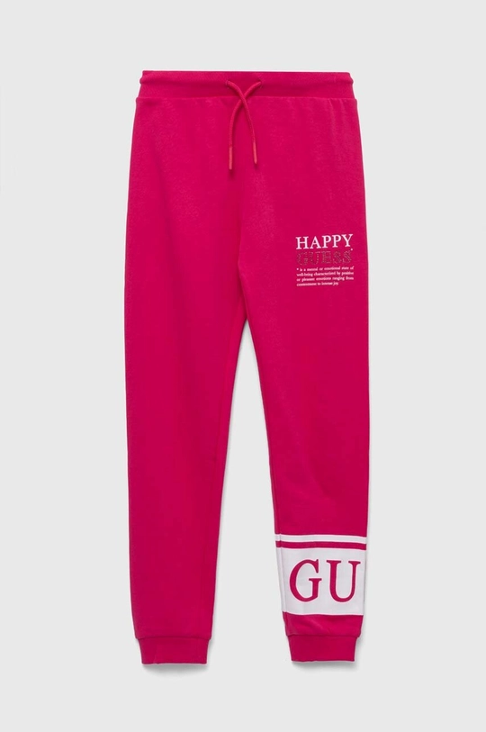 Guess pantaloni tuta in cotone bambino/a rosa