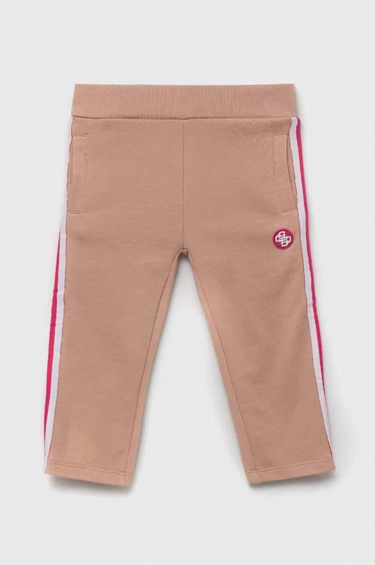 różowy Guess spodnie bawełniane dziecięce Dziewczęcy