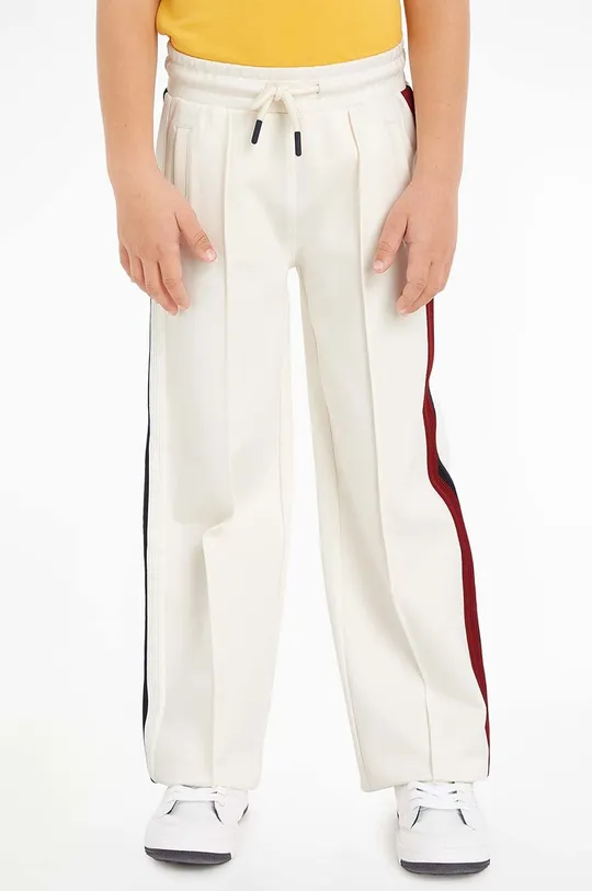 biały Tommy Hilfiger spodnie dresowe dziecięce Dziewczęcy