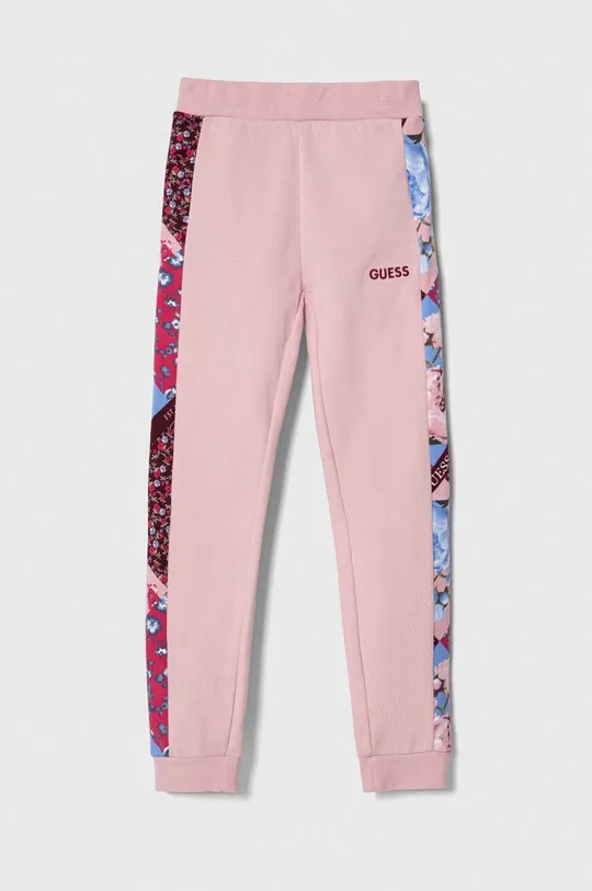 ροζ Παιδικό βαμβακερό παντελόνι Guess Για κορίτσια