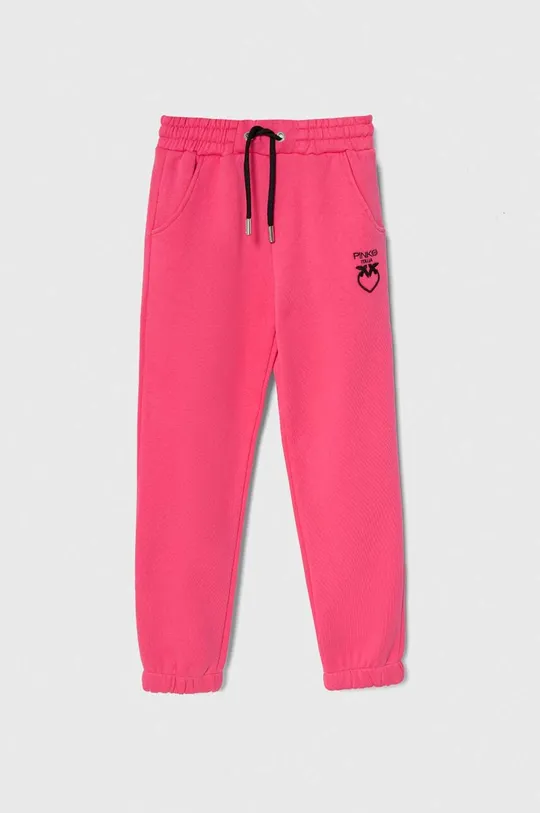 różowy Pinko Up spodnie dresowe bawełniane dziecięce Dziewczęcy
