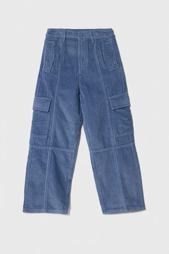 modrá Detské manšestrové nohavice United Colors of Benetton Dievčenský