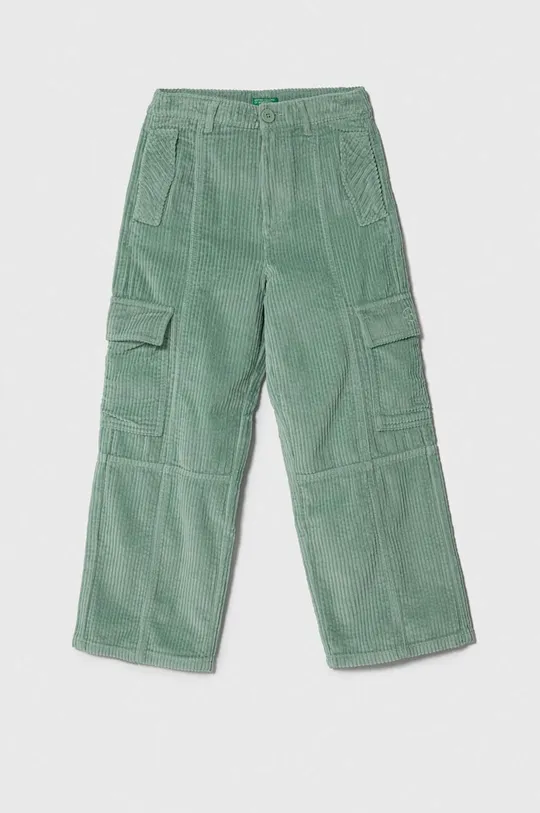 zelená Detské manšestrové nohavice United Colors of Benetton Dievčenský
