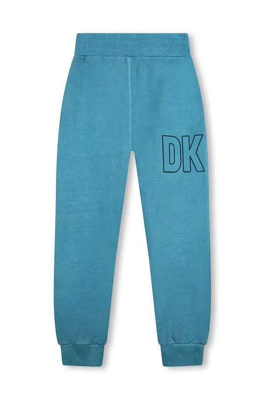 Παιδικό βαμβακερό παντελόνι DKNY τιρκουάζ