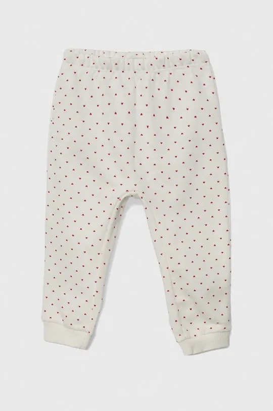 biały United Colors of Benetton spodnie dresowe bawełniane niemowlęce Dziecięcy