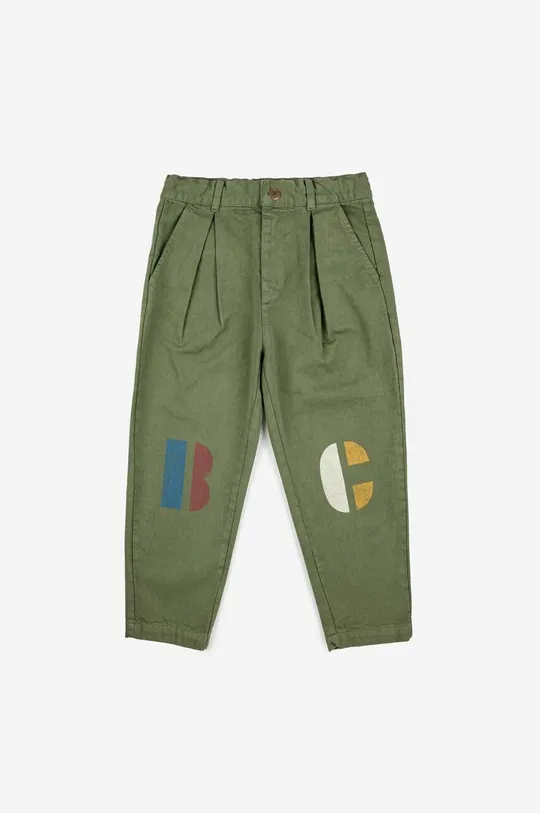 Παιδικό βαμβακερό παντελόνι Bobo Choses πράσινο