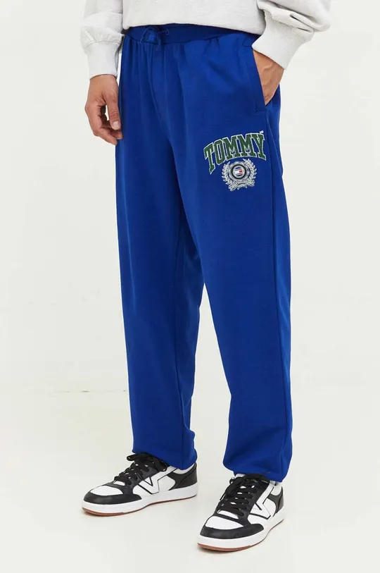 тёмно-синий Хлопковые спортивные штаны Tommy Jeans Мужской