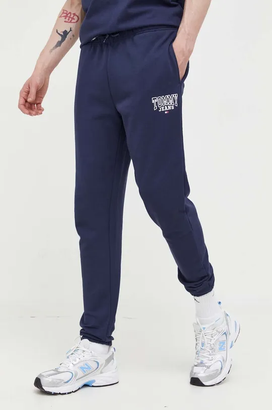 blu navy Tommy Jeans pantaloni in cotone Uomo