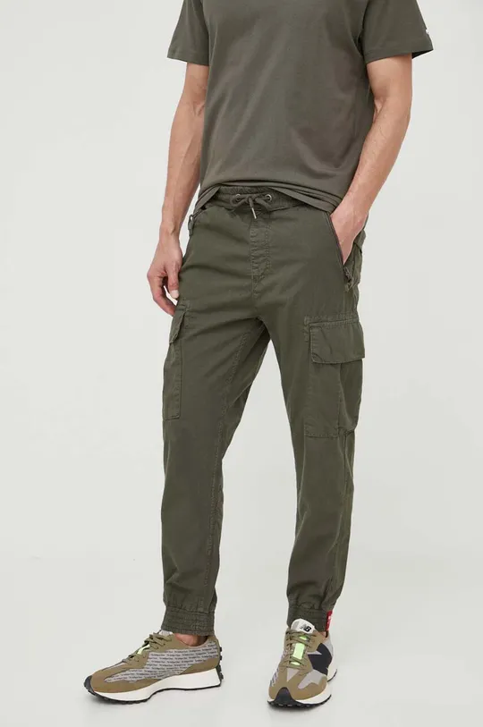 verde Alpha Industries pantaloni de bumbac