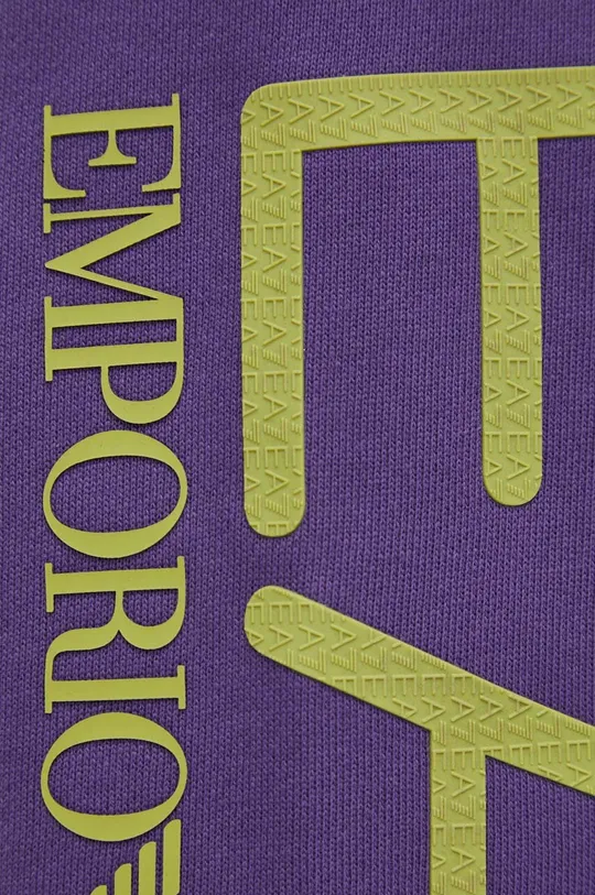 fioletowy EA7 Emporio Armani spodnie dresowe bawełniane