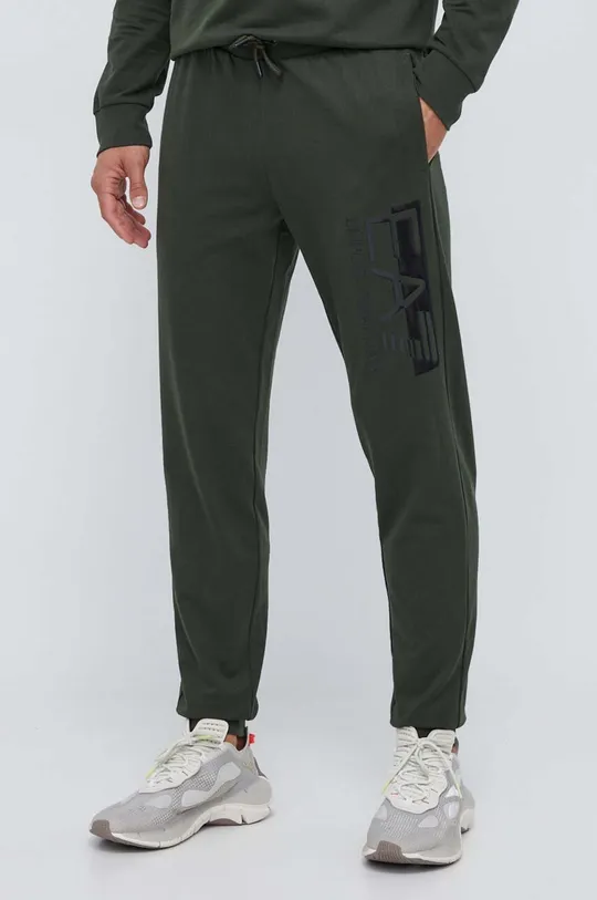 verde EA7 Emporio Armani pantaloni da jogging in cotone Uomo