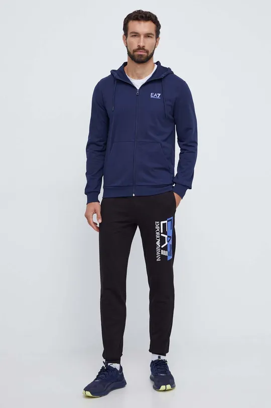 EA7 Emporio Armani pantaloni da jogging in cotone nero