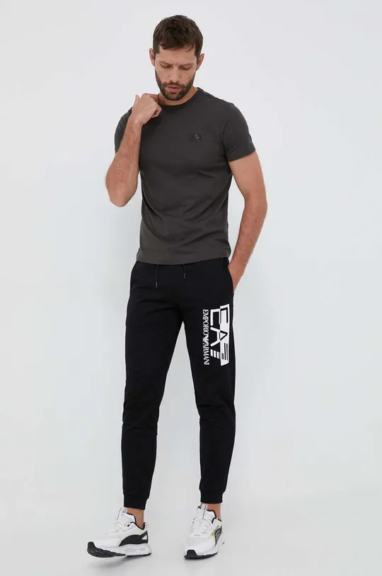 EA7 Emporio Armani pantaloni da jogging in cotone nero